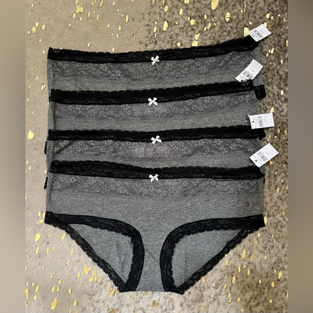 NWT American Eagle Outfitters Aerie Cotton Grey Brief Underwear XL Set of 4
